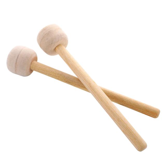 Varas de Madeira para Tambor com Feltro - Par de Baquetas para Percussão