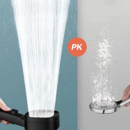 Chuveiro de alta pressão atualizado com botão de parada, chuveiro portátil, filtro embutido, massagem spa, banheiro, 3 modos - Image 2