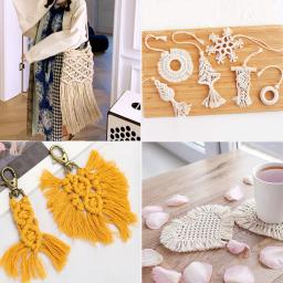 Macrame Craft Kit para Iniciantes, Plant Hanger Artes, Artesanato Decoração, Handmade Corda de Algodão Colorido, Twisted String, DIY Set, 100m - Image 5