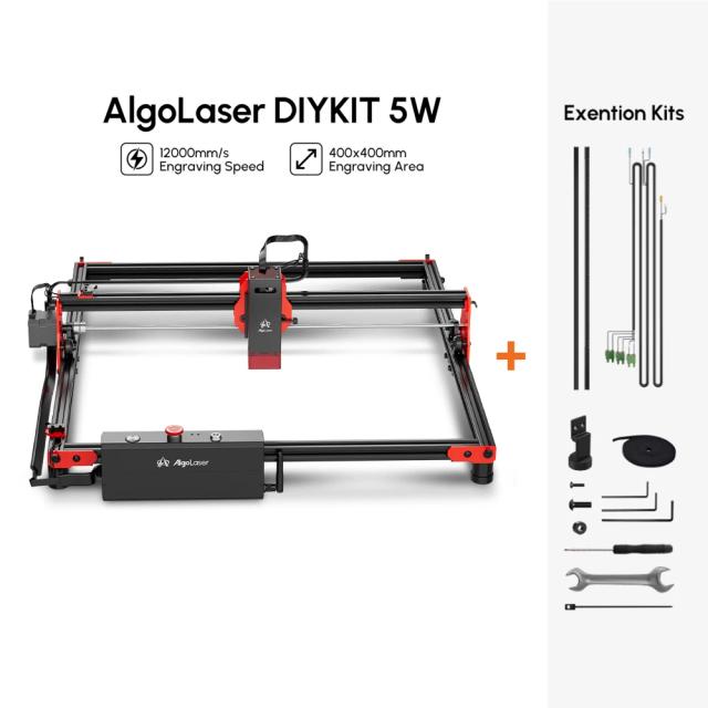 Gravador a Laser de 5W com Proteção Ocular para Design Artesanal e Corte Preciso - Kit DIY AlgoLaser 12000mm/min