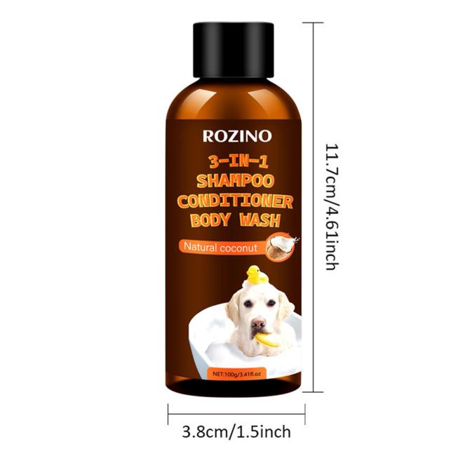 Shampoo e Condicionador Orgânico 3 em 1 de Coco para Cães, Sem Lágrimas e Hidratante