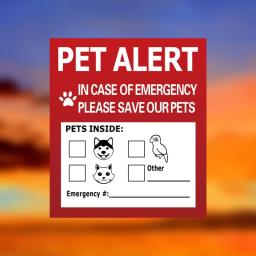Adesivo alerta interno para animais estimação, etiquetas aviso à prova d'água duráveis, para cães gatos, decalques - Image 3