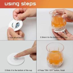 JJYY-Light Up LED Coaster, copos para bebidas, adesivos, garrafa de licor, esteira luminosa do copo, Club Bar Party, carro, casamento, decoração do vaso - Image 2