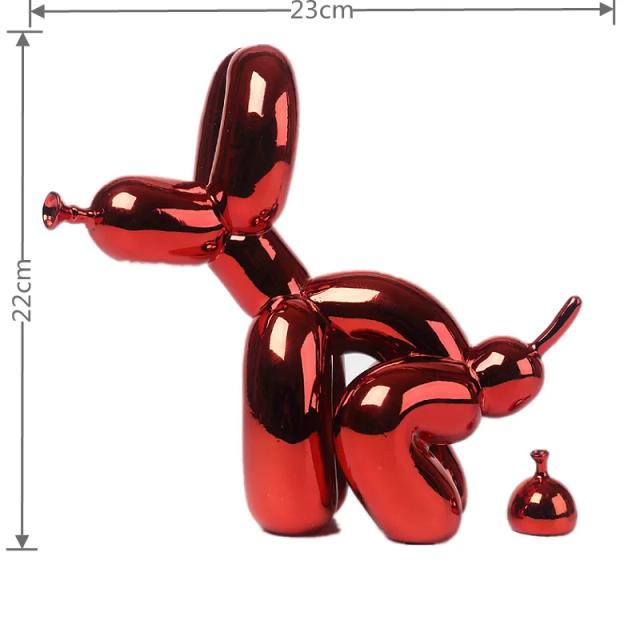 Escultura Criativa de Cachorro em Balão: Decoração Moderna em Resina para Ambientes com Estilo