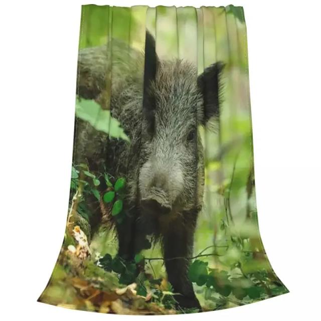 Cobertor leve e fino com estampa de javali para cama, sofá e tapete na decoração da natureza