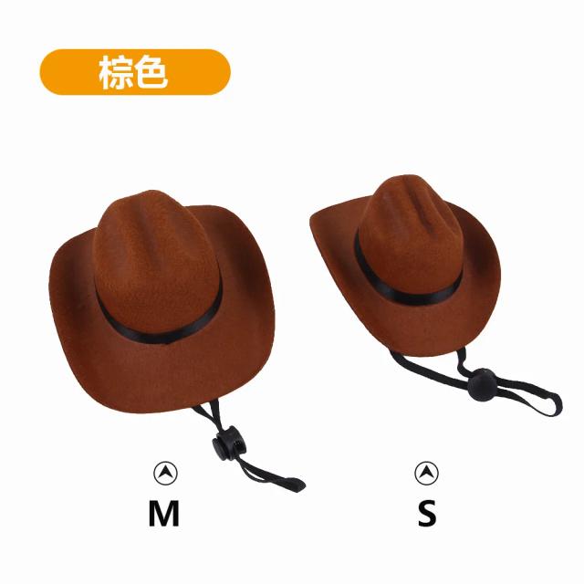 Chapéu de Cowboy Estrela Ajustável para Animais de Estimação - Estilo Britânico para Cães e Gatos com Proteção Solar