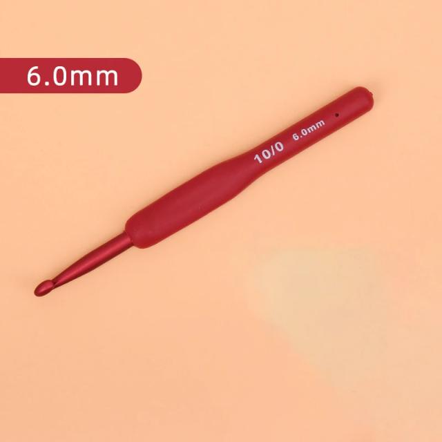Conjunto de Crochê com Alças de Silicone e Ganchos Tulipa - Agulhas Únicas em Vermelho para Artesanato e Tricô