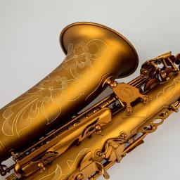 Alto Eb Tune Saxofone com Boquilha Case, Instrumento Musical, Champagne Gold Lacquer, Latão, New Arrival, Frete Grátis - Image 5