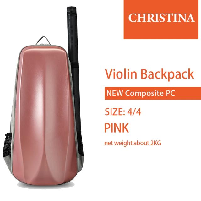 Bolsa Semi-Dura Christina para Violino 4/4-3/4 com Estojo em Fibra de Carbono e Compartimento para Arco