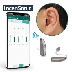 IncenSonic Aparelhos auditivos OTC auto-ajustáveis, perda auditiva leve a moderada, aparelho auditivo Bluetooth com suporte de ruído de ajuste invisível - Image 1