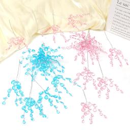 10/20pcs 16cm de bouquet acrílico artificial com contas decoração de casamento DIY noiva ornamento do cabelo bouquet flor de cristal acessórios para o cabelo artesanato presente de festa ao ar livre jardim - Image 2