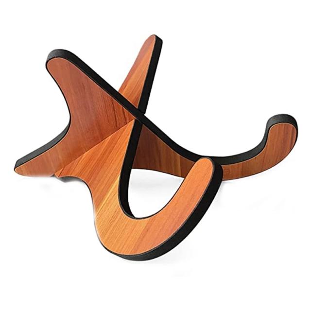 Suporte Portátil para Guitarra com Capa em Borracha Macia e Estrutura de Madeira Estilo X para Instrumentos de Corda e Baixos Clássicos Acústicos