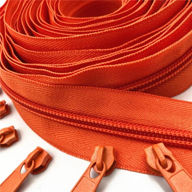 Zíperes de Nylon Coloridos para DIY - Opções de 1 m a 10 m, Disponíveis em Pacotes de até 10 Unidades