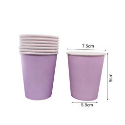 Talheres descartáveis para gênero revelam festa, placas e copos de papel, aniversário e decoração do casamento, Baby Shower Supplies, roxo e dourado - Image 6