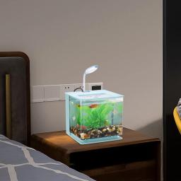 LED Aquário Luz Com USB Embutido, Bomba De Água, Descarga De Poluição Dupla, Economia De Energia, Pequeno Tanque De Peixes - Image 5