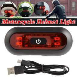 Luz de advertência da motocicleta capacete led luzes inteligentes noite ciclismo sinal segurança universal capacete da bicicleta lanterna traseira acessórios - Image 1