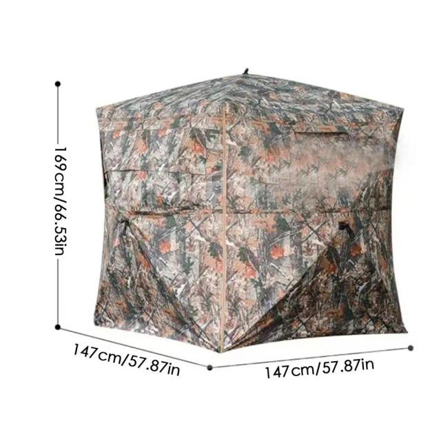 Tenda camuflada portátil: leve e à prova d'água para camping, caça e piqueniques com grande janela.