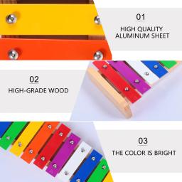Xilofone Percussão Xilofone para crianças, brinquedo musical para crianças, instrumento educacional infantil precoce, piano para crianças, 15 notas - Image 2