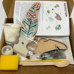Criativo DIY manchado artesanato mosaico kit, pena brilhante, artes e ofícios para adultos e crianças, artesanato artesanal para amantes - Image 3