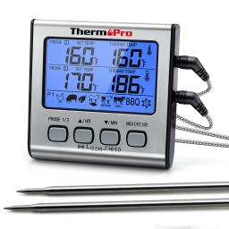 ThermoPro-Termômetro Digital LCD com Sonda Dupla, Termômetro de Cozinha, Sonda Dupla, Churrasco, Forno, Carne, Grill, TP17, Retroiluminação Digital - Image 1
