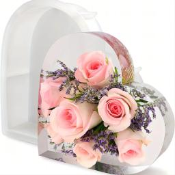 Molde de silicone grande resina epóxi fundição molde, hexágono coração forma molde, DIY flor preservação artesanato presente para casamento e namorados - Image 2