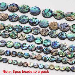 Natural Forma Redonda Mãe de Shell Pérola, Exquisite DIY Fazer Jóias, colar elegante e Pulseira Acessórios, 5PCs - Image 2