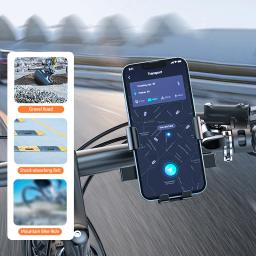 QOOVI-Suporte para Celular Bicicleta, Suporte de Bicicleta, GPS Mount, Suporte à Prova de Choque para iPhone 14 Pro, Samsung, Xiaomi - Image 3
