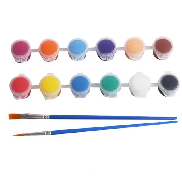 Conjunto de Pintura em Cerâmica Aquarela: 12 Cores Acrílicas Sólidas para DIY e Artesanato com Escova e Pigmento Graffiti