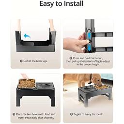 Tigela de cachorro elevada ajustável, alimentador lento, tigela de água, sem derramamento para cães pequenos, médios e grandes - Image 4