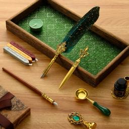 Retro Pena Dip Pen Kit, Antiguidade, Tinta Papelaria, Caligrafia Kit, Vintage, Clássico, Selo de cera - Image 5