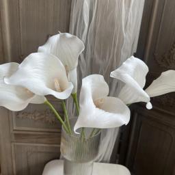EV Mão Sentir Artificial Calla Lily Flor, Arranjo Floral Materiais, Festa de Casamento, Decoração De Mesa Em Casa, Prop De Fotografia De Natal - Image 2