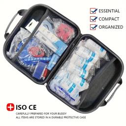 Kit de primeiros socorros portátil para viagens ao ar livre e camping, emergência EVA para cão e gato, suprimentos médicos, 61PCs - Image 3