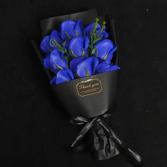 Caixa de Presente de Flores Criativa para o Dia dos Namorados com 9 Rosas de Sabão - Uma Surpresa Especial e Internacional