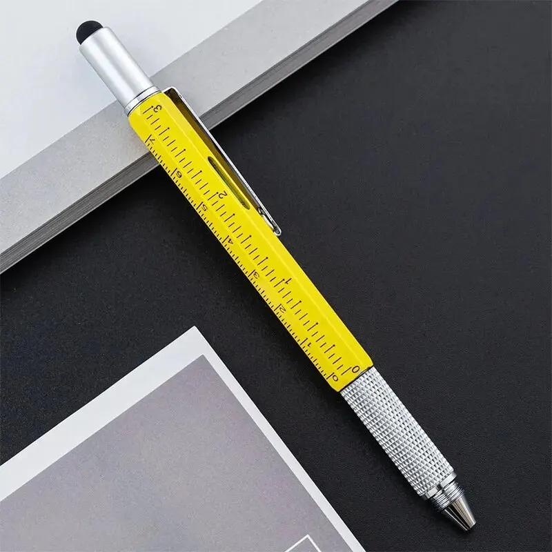 Multi-função Caneta Esferográfica, Chave De Fenda Gradienter, Material De Escritório, Material Escolar, Escala, 6 em 1, 1Pc - Image 1
