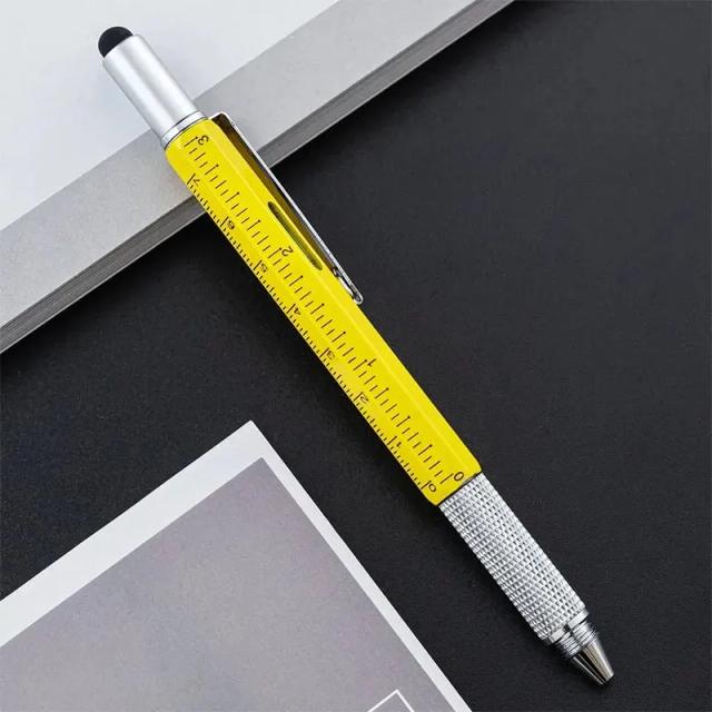 Caneta Esferográfica 6 em 1 com Chave de Fenda e Escala - Versatilidade para Escritório e Escola