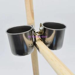 Pássaro alimentador copos comida água alimentação pássaro copos dobro com clipe de aço inoxidável papagaio gaiola suporte suprimentos pássaro - Image 1
