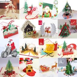 3d pop up santa cartões de casamento cartões de natal convites de festas presentes de ano novo cartão de aniversário presentes cartão postal - Image 1
