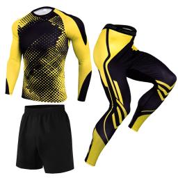 Treino esportivo masculino terno ginásio de fitness compressão conjunto roupas esportivas correndo jogging esporte wear roupas exercício rashguard treino - Image 1