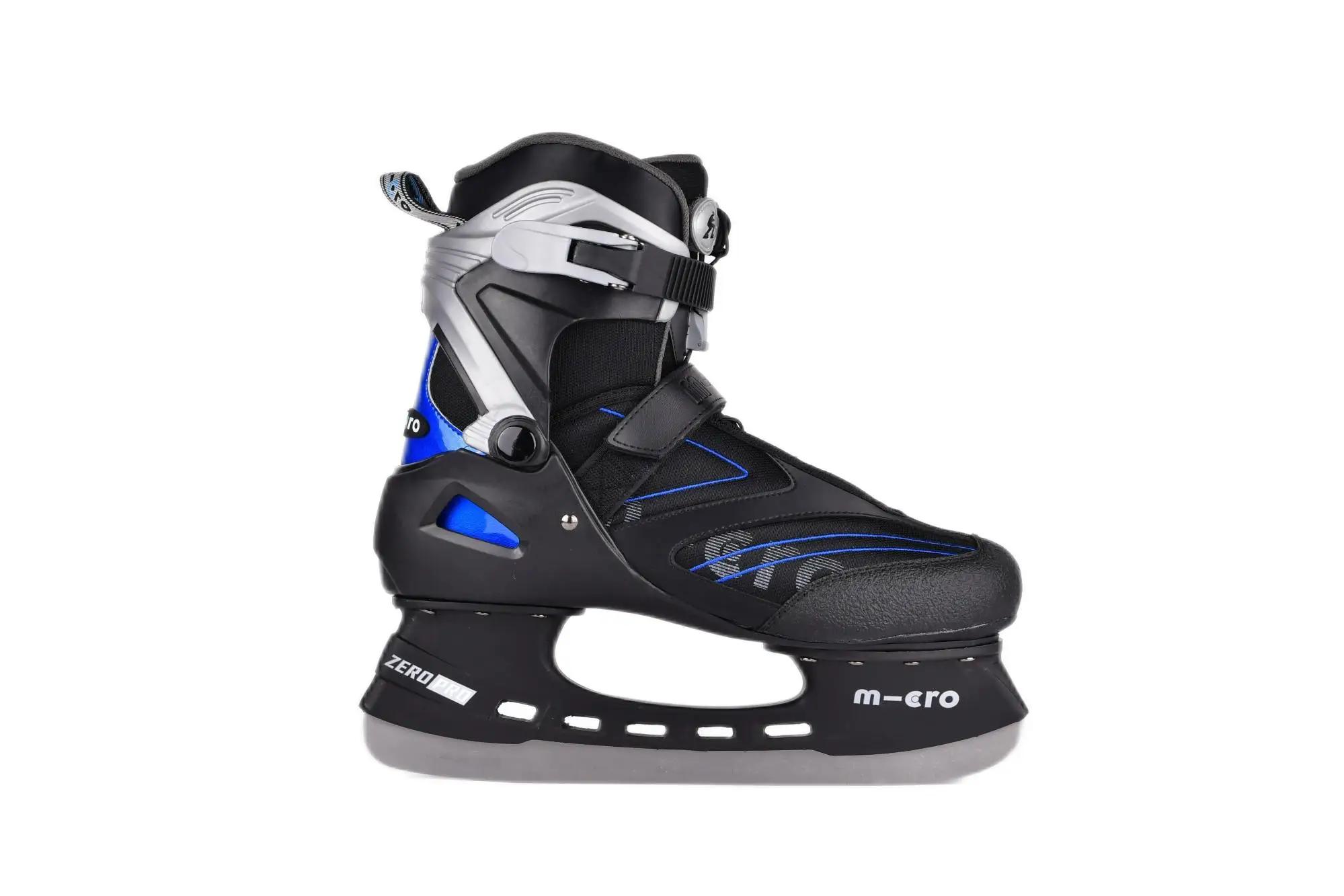 Micro zero pro-patinação no gelo sapatos para homens adultos, patins no gelo, branco, preto, fácil, lace-up - Image 1