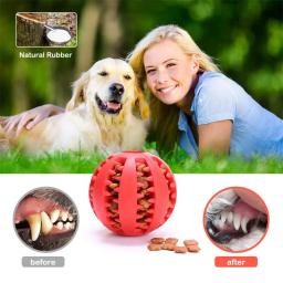 Bola de borracha interativa para pet, brinquedo do cão, cães de pequeno e grande porte, brinquedos mastigáveis de cachorro e gato, limpeza dos dentes - Image 1