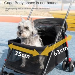 Pequeno carrinho de estimação dobrável leve para sair, carrinho de cachorro dedicado para cães e gatos - Image 3