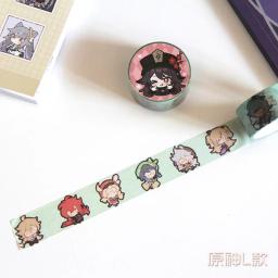 Jogo de anime quente genshin impacto washi fitas klee venti paimon diy masking adesivo washi fitas adesivos escola papelaria brinquedo presente - Image 6