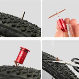 Kit de reparo rápido de pneus sem câmara de ar, mtb, bicicleta de estrada, mountain bike, selante de perfuração, tira de borracha, ferramenta de broca, alça, extremidade da barra escondida - Image 4