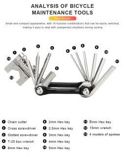 RIDERACE-Bicicleta Multi Ferramenta Cadeia Splitter Cortador, Multitool para MTB, Mountain Road Bike, Chave De Fenda, Reparação Multitool - Image 4