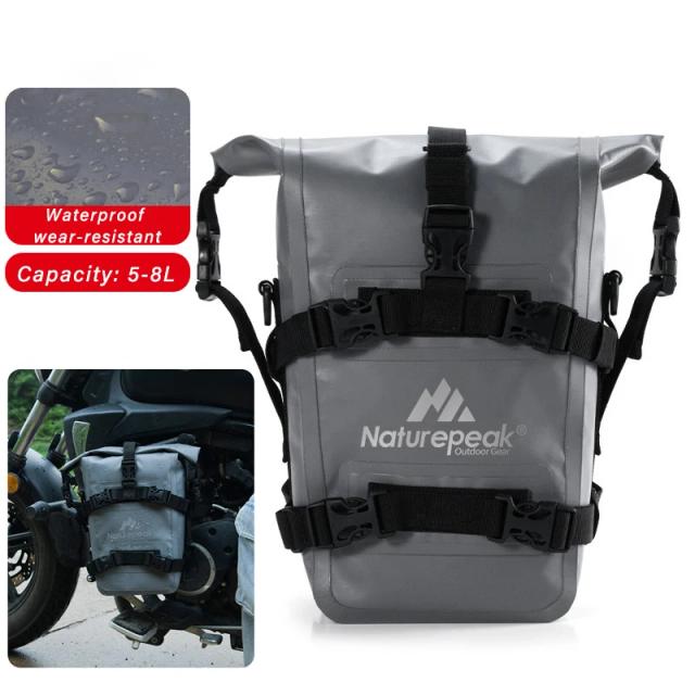 Saco Impermeável Crash Bar Dry Bag para Motocicleta, Grande Capacidade de 8L, Ideal para Ferramentas e Aventura ao Ar Livre