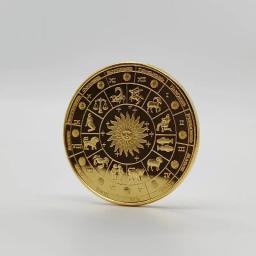 Conjunto de Moedas Comemorativas Banhadas a Ouro Zodiac, Coleção Artesanato Presente, Doze Constelações, Moedas Comemorativas Criativas, Decoração - Image 5