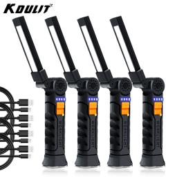 Luz de trabalho multifuncional dobrável, tocha de acampamento portátil, lanterna recarregável USB com bateria embutida, lanterna magnética - Image 1