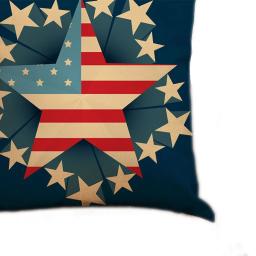 Estrela americana travesseiro caso 45x45 cm algodão linho capa de almofada cintura travesseiro caso sala estar cadeira sofá decoração para casa - Image 3