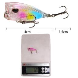 5 pçs conjunto de isca 5 cores 3d olhos flutuante mini onda crawler imitação de iscas falsas isca-como isca dura produtos de engrenagem de pesca - Image 4