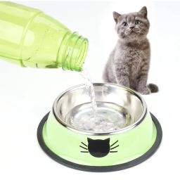 Comida de gato de aço inoxidável Alimentador de gatinho Tigela de água com base de borracha antiderrapante Tigela pequena Pet Acessórios para animais de estimação - Image 3